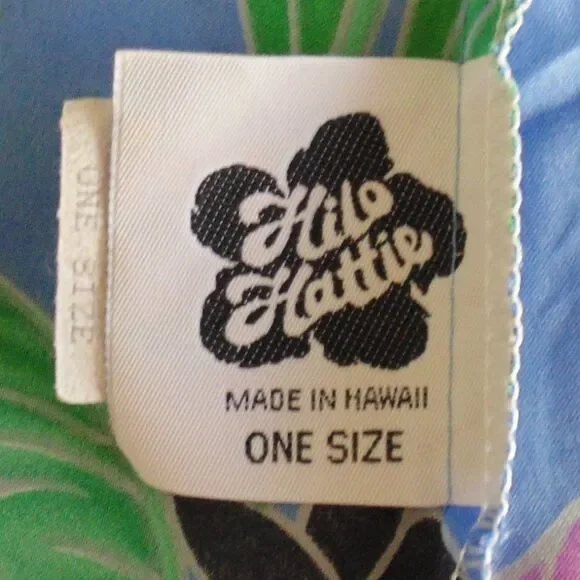 Vintage HILO HATTIE True Wrap/Sarong/Pareo, OS, Blue Floral, Maxi/Floor length - Picture 10 of 11